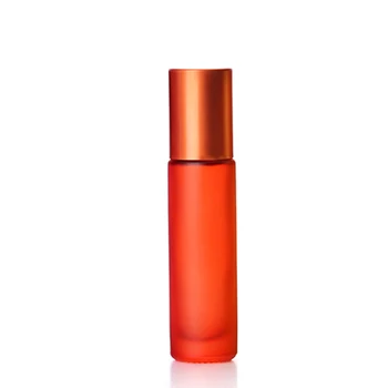 5pcs 10ml Portabil Mată Sticlă Portocaliu cu Role Ulei Esential de Sticle de Parfum Ceață Recipient de Călătorie Reîncărcabile Rollerball Flacon