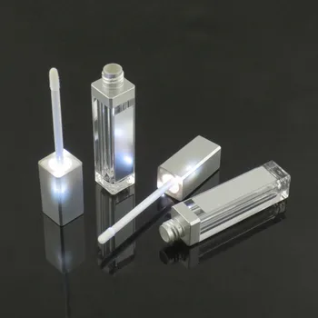 En-gros de 7.5 ml ADĂUGAȚI LOGO-Luciu de Buze Tub Gol de Buze Luciu de Sticla Cu LED-uri de Lumină Oglindă Clară Containere Cosmetice Instrumente de Machiaj
