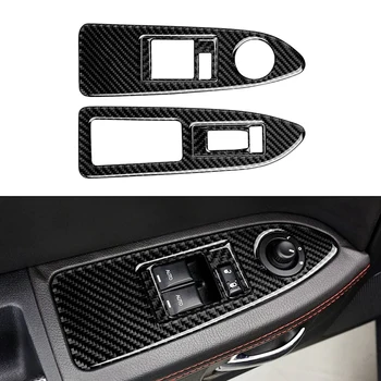 Fibra De Carbon Geamul Mașinii Ridicați Panoul De Comutare Trim Decalcomanii Autocolant Pentru Dodge Challenger 2008-2014 Accesorii De Interior