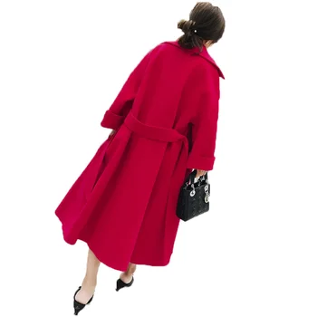 Femeie Paltoane De Iarnă Lână Haină Lungă 2019 Vintage Moda Coreeană Cămilă Doamnelor Haine Plus Dimensiunea