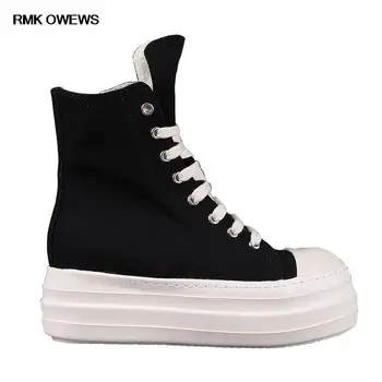 RMK OWEWS Primăvară High Street Rick Femei Cizme Platforma Panza RO Pantofi Owens Adidasi Femei Casual Cizme Glezna cu Fermoar Pantofi