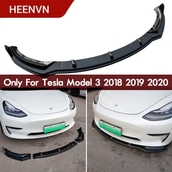 Heenvn Spoiler Fata Fusta Bara Pentru Tesla Model 3 2021 Accesorii Față de Buze Protector Model3 de Fibre de Carbon Model ABS Trei