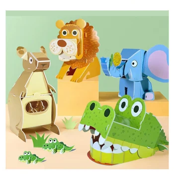 3D DIY Animal Jigsaw Puzzle-uri Colorate, Leu, Elefant, Iepure Puzzle Meserii Cadou Copii Adulti Jucarii Educative Pentru Fata Cadou