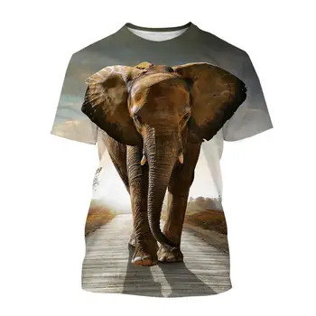 Nouă Bărbați, Copii, Casual Gât T-shirt Animal Elefant Distractiv cu mânecă Scurtă de Moda de Imprimare 3d de Fitness Respirabil Lumina