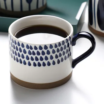 Culoare De Mână Cana Ceramica Ins Nordic Cană Mare Din Ceramică Cupa Micul Dejun Cana Lapte Albastru Ceașcă De Cafea