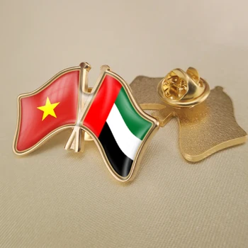 Vietnam și Emiratele Arabe Unite au Traversat Dublu Prietenie Steaguri insigne, Brosa Insigne
