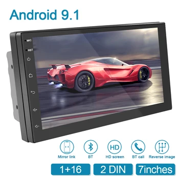 Radio auto 2 Din Android 9.1 Multimedia Player Video 7 Inch Touch Audio Stereo Bluetooth WIFI USB FM Player GPS Navigaton