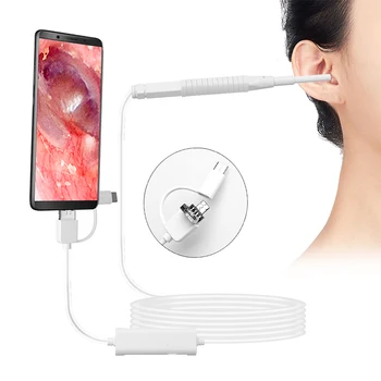 AN103 alb 3.9 MM lentilă otoscop camera de inspecție ureche curat otoscop medical micro usb alege ureche ureche selector cu cutie de cadou