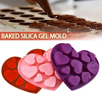 Inima în formă de Mucegai Silicon Fondant Cake Decor Matrite Jeleu de Ciocolata Budinca de Copt Matriță de Săpun Gheață Instrument DIY Bucătărie Instrumente de Copt